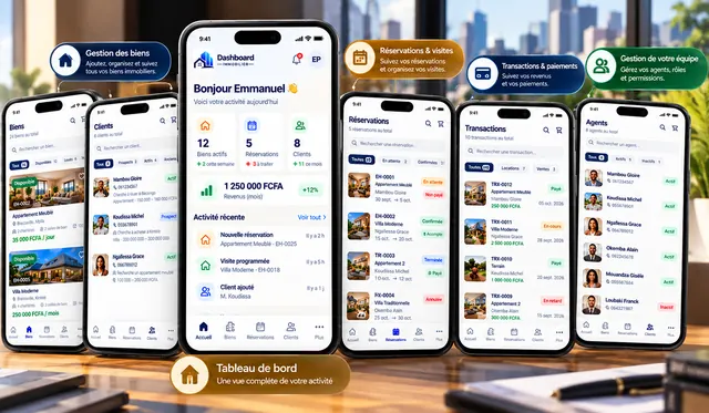 Aperçu de l'application Dashboard Immobilier