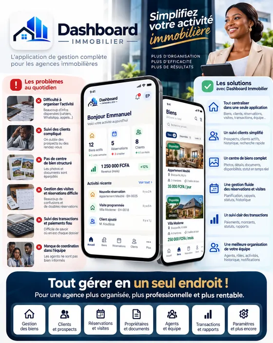 Dashboard Immobilier : les problèmes du quotidien d'une agence et les solutions apportées par l'application