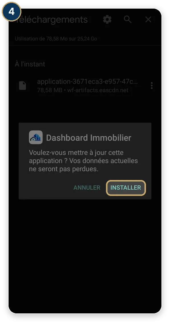 Étape 4 : Touchez « Installer ».